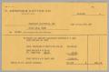 Primary view of [Credit Invoice For Shipping Costs, October 25, 1960]