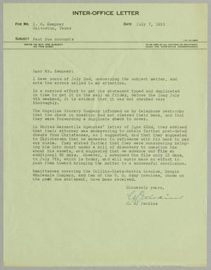 [Letter from C. H. Jenkins to I. H. Kempner, July 7, 1955]