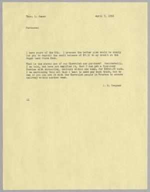 [Letter from I. H. Kempner to Thomas L. James, April 7, 1956]