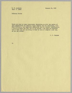 [Letter from I. H. Kempner to W. H. Louviere & Thomas L. James, January 20, 1955]