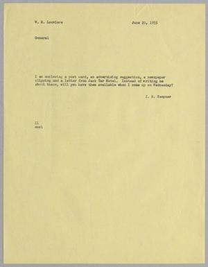[Letter from I. H. Kempner to W. H. Louviere, June 20, 1955]