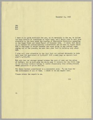 [Letter from I. H. Kempner to D. W. Kempner, R. L. Kempner, & H. L. Kempner, December 14, 1955]