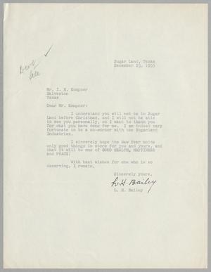 [Letter from L. H. Bailey to I. H. Kempner, December 23, 1955]
