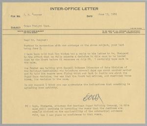 [Letter from E. O. Wood to I. H. Kempner, June 13, 1955]