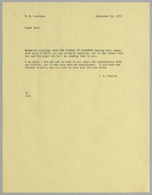[Letter from I. H. Kempner to W. H. Louviere, September 22, 1955]