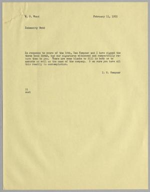 [Letter from I. H. Kempner to E. O. Wood, February 11, 1955]