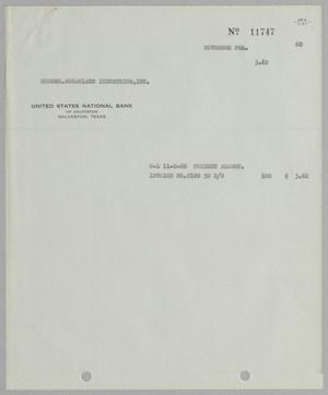 [Invoice for Freight Adjustment, November 8, 1960]
