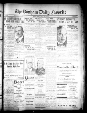 The Bonham Daily Favorite (Bonham, Tex.), Vol. 23, No. 169, Ed. 1 Friday, February 18, 1921