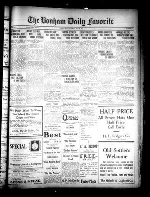 Primary view of object titled 'The Bonham Daily Favorite (Bonham, Tex.), Vol. 24, No. 22, Ed. 1 Saturday, July 30, 1921'.