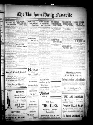The Bonham Daily Favorite (Bonham, Tex.), Vol. 24, No. 44, Ed. 1 Thursday, August 25, 1921