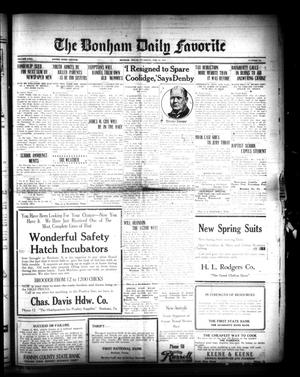 Primary view of object titled 'The Bonham Daily Favorite (Bonham, Tex.), Vol. 26, No. 196, Ed. 1 Thursday, February 21, 1924'.