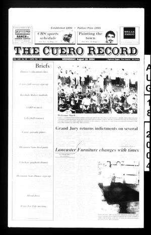 The Cuero Record (Cuero, Tex.), Vol. 110, No. 33, Ed. 1 Wednesday, August 18, 2004