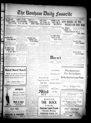 Primary view of object titled 'The Bonham Daily Favorite (Bonham, Tex.), Vol. 24, No. 43, Ed. 1 Wednesday, August 24, 1921'.