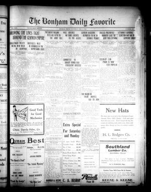 The Bonham Daily Favorite (Bonham, Tex.), Vol. 23, No. 158, Ed. 1 Saturday, February 5, 1921