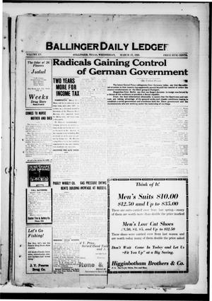 Ballinger Daily Ledger (Ballinger, Tex.), Vol. 15, Ed. 1 Wednesday, March 17, 1920