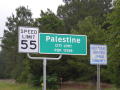 Photograph: Anderson County Palestine City Limit Sign