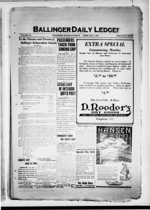 Ballinger Daily Ledger (Ballinger, Tex.), Vol. 15, Ed. 1 Saturday, February 7, 1920