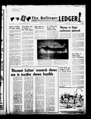The Ballinger Ledger (Ballinger, Tex.), Vol. 84, No. 5, Ed. 1 Monday, July 13, 1970