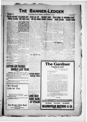 The Banner-Ledger (Ballinger, Tex.), Vol. 39, No. 49, Ed. 1 Friday, September 10, 1920