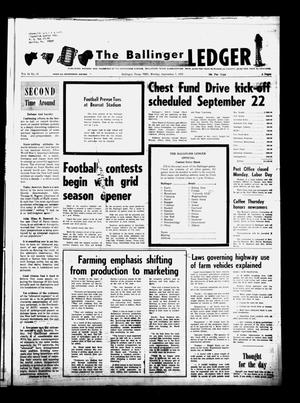 The Ballinger Ledger (Ballinger, Tex.), Vol. 84, No. 21, Ed. 1 Monday, September 7, 1970
