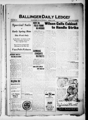 Ballinger Daily Ledger (Ballinger, Tex.), Vol. 15, Ed. 1 Tuesday, April 13, 1920