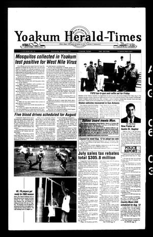Yoakum Herald-Times (Yoakum, Tex.), Vol. 111, No. 32, Ed. 1 Wednesday, August 6, 2003
