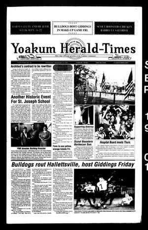 Primary view of object titled 'Yoakum Herald-Times (Yoakum, Tex.), Vol. 109, No. 38, Ed. 1 Wednesday, September 19, 2001'.