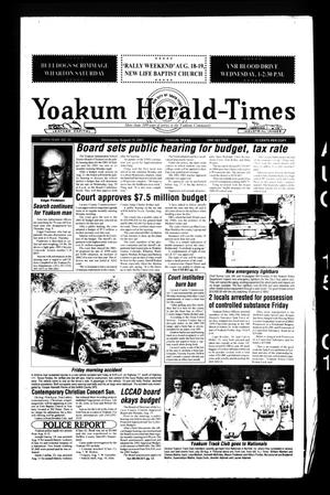 Primary view of object titled 'Yoakum Herald-Times (Yoakum, Tex.), Vol. 109, No. 33, Ed. 1 Wednesday, August 15, 2001'.
