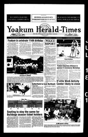 Primary view of object titled 'Yoakum Herald-Times (Yoakum, Tex.), Vol. 109, No. 29, Ed. 1 Wednesday, July 18, 2001'.
