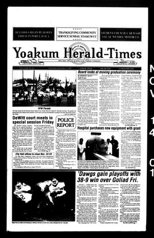 Yoakum Herald-Times (Yoakum, Tex.), Vol. 109, No. 46, Ed. 1 Wednesday, November 14, 2001
