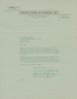 [Letter from Lester F. Dorton to Truett Latimer, January 2, 1953]