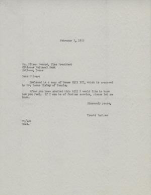 [Letter from Truett Latimer to Oliver Howard, February 3, 1953]