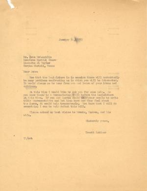 Primary view of object titled '[Letter from Truett Latimer to John McLaughlin, January 30, 1953]'.
