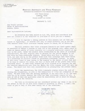 [Letter from L. G. Pierce, Jr.  to Truett Latimer, February 2, 1953]