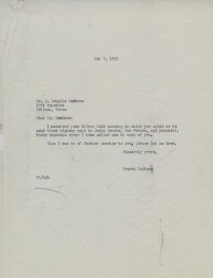 [Letter from Truett Latimer to J. Douglas Hembree, May 7, 1953]