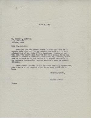[Letter from Truett Latimer to George S. Anderson, March 2, 1953]