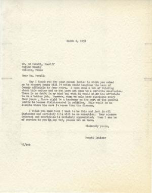 [Letter from Truett Latimer to Ed Powell, March 2, 1953]
