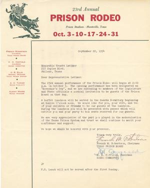 [Letter from French M. Robertson and H. H. Coffield to Truett Latimer, September 22, 1954]