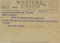Letter: [Telegram from Ada Greer, March 30, 1953]