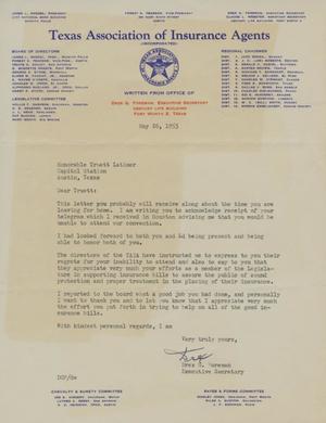 [Letter from Drex G. Foreman to Truett Latimer, May 26, 1953]