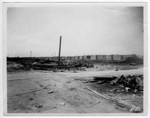 [Damaged freight cars after the 1947 Texas City Disaster]