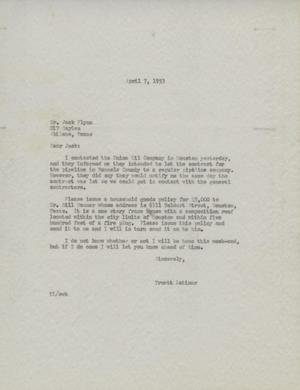 [Letter from Truett Latimer to Jack Flynn, April 7, 1953]