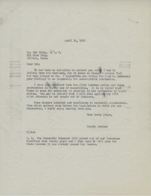 [Letter from Truett Latimer to Bob Haley, April 16, 1953]