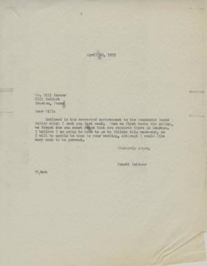 [Letter from Truett Latimer to Bill Hammer, April 20, 1953]