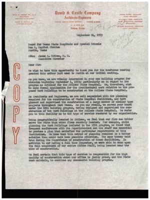 [Letter from David S. Castle Jr. to James A. Bethea, September 24, 1953]