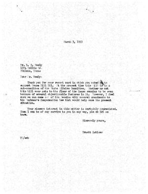 [Letter from Truett Latimer to L. G. Neely, March 3, 1953]