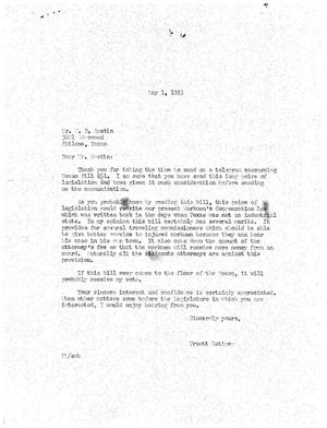 [Letter from Truett Latimer to W. D. Austin, May 1, 1953]
