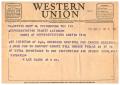 Primary view of [Telegram from R. Lee Clark Jr., April 12, 1954]