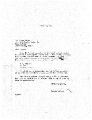 Primary view of object titled '[Letter from Truett Latimer to Hayden Brown, February 23, 1953]'.