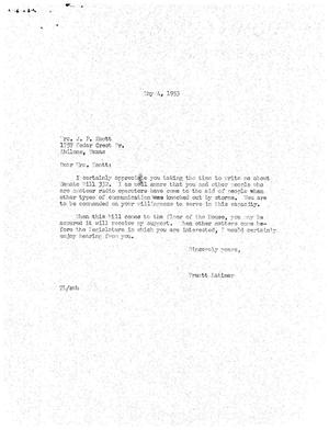 [Letter from Truett Latimer to Mrs. J. P. Knott, May 4, 1953]